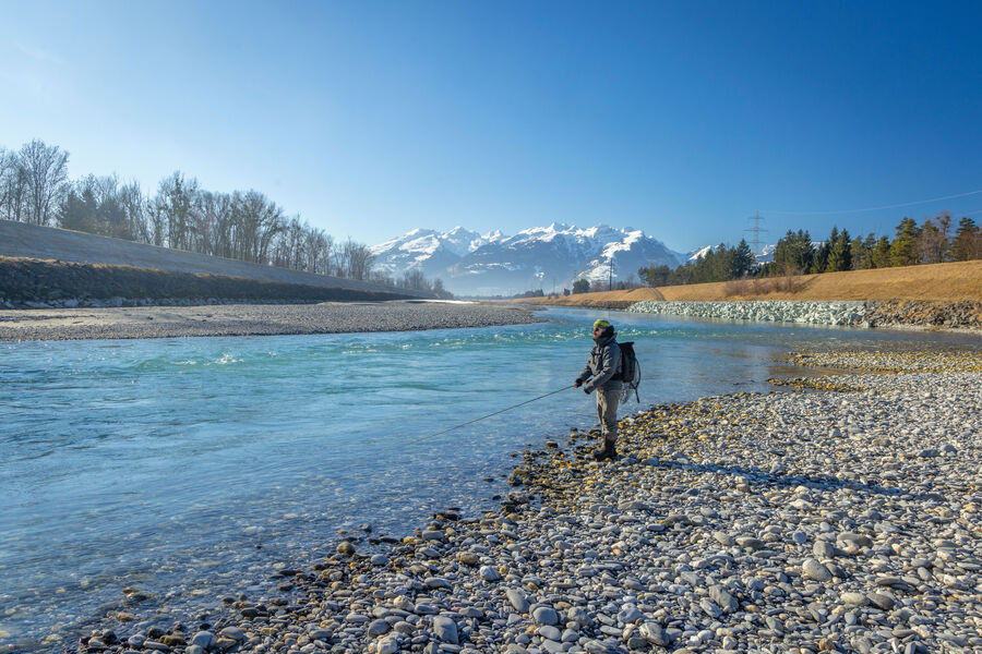 [Fischen am Alpenrhein: ]</br>Am Ende leuchtet der Regenbogen